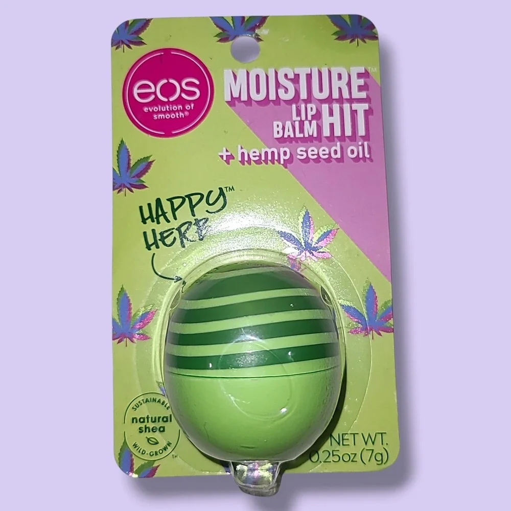 EOS Moisture Hit Happy Herb Lip Balm Hemp Seed Oil 0.25oz New Sealed Rare